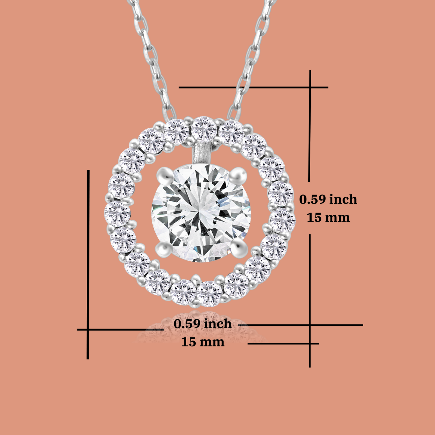 Solitaire Zircon Diamonds Silver Neck Chain for Women